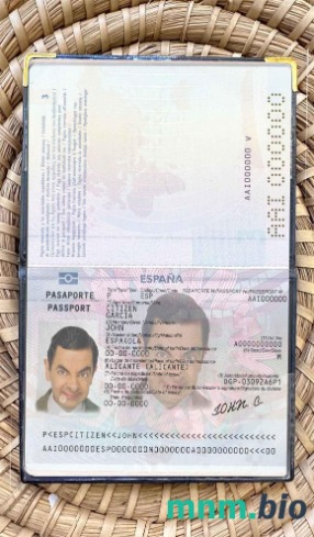 Hiszpania do 2015 paszport wygląd zdjęcia pliki PSD, skan i fotografowany obraz